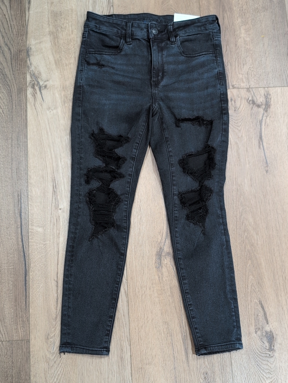American Eagle Outfitters Black Ripped Skinny Jeans